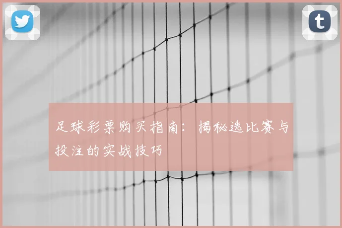 足球彩票购买指南：揭秘选比赛与投注的实战技巧